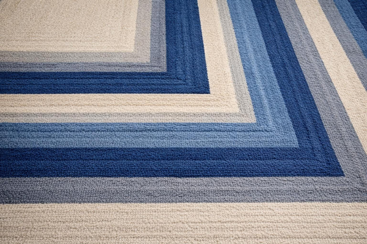 Luxury Square Hand Tufted Blue Gradient Rug | Modern Geometric Area Carpet for Bedroom & Living Room | Plush Designer Floor Decor