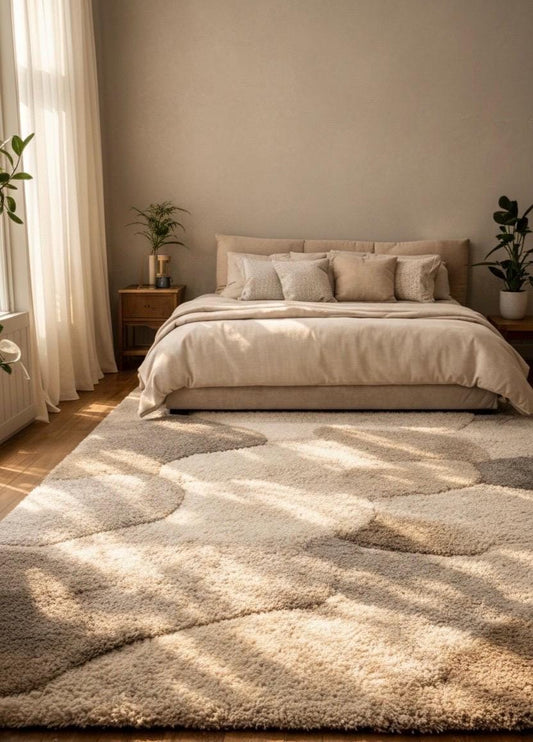 Luxury Hand tufted wool rug | abstract design rug | living room rug | beige rug | bedroom rug | modern area rug | custom size rug | 9x12