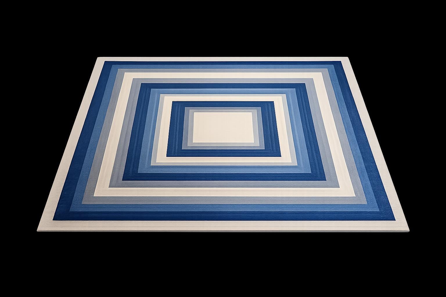 Luxury Square Hand Tufted Blue Gradient Rug | Modern Geometric Area Carpet for Bedroom & Living Room | Plush Designer Floor Decor