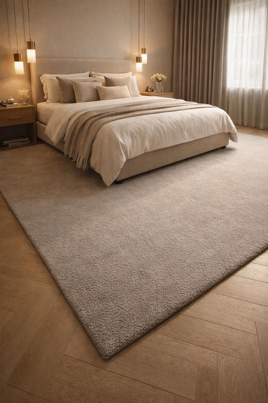 Luxury Beige Area Rug | Hand Tufted Wool Rug | Neutral Minimalist Carpet | Soft Bedroom Rug | Modern Living Room Rug | 9x12 8x10 5x8 9x10