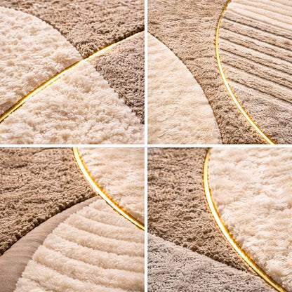 Luxury Hand Tufted Wool Rug | Modern Abstract Area Rug | Neutral Beige Cream Rug | Living Room Bedroom Carpet | Handmade Indian Artisan Rug