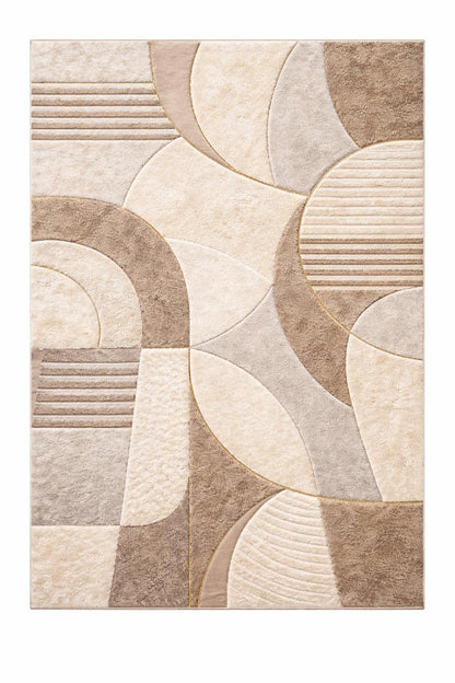 Luxury Hand Tufted Wool Rug | Modern Abstract Area Rug | Neutral Beige Cream Rug | Living Room Bedroom Carpet | Handmade Indian Artisan Rug
