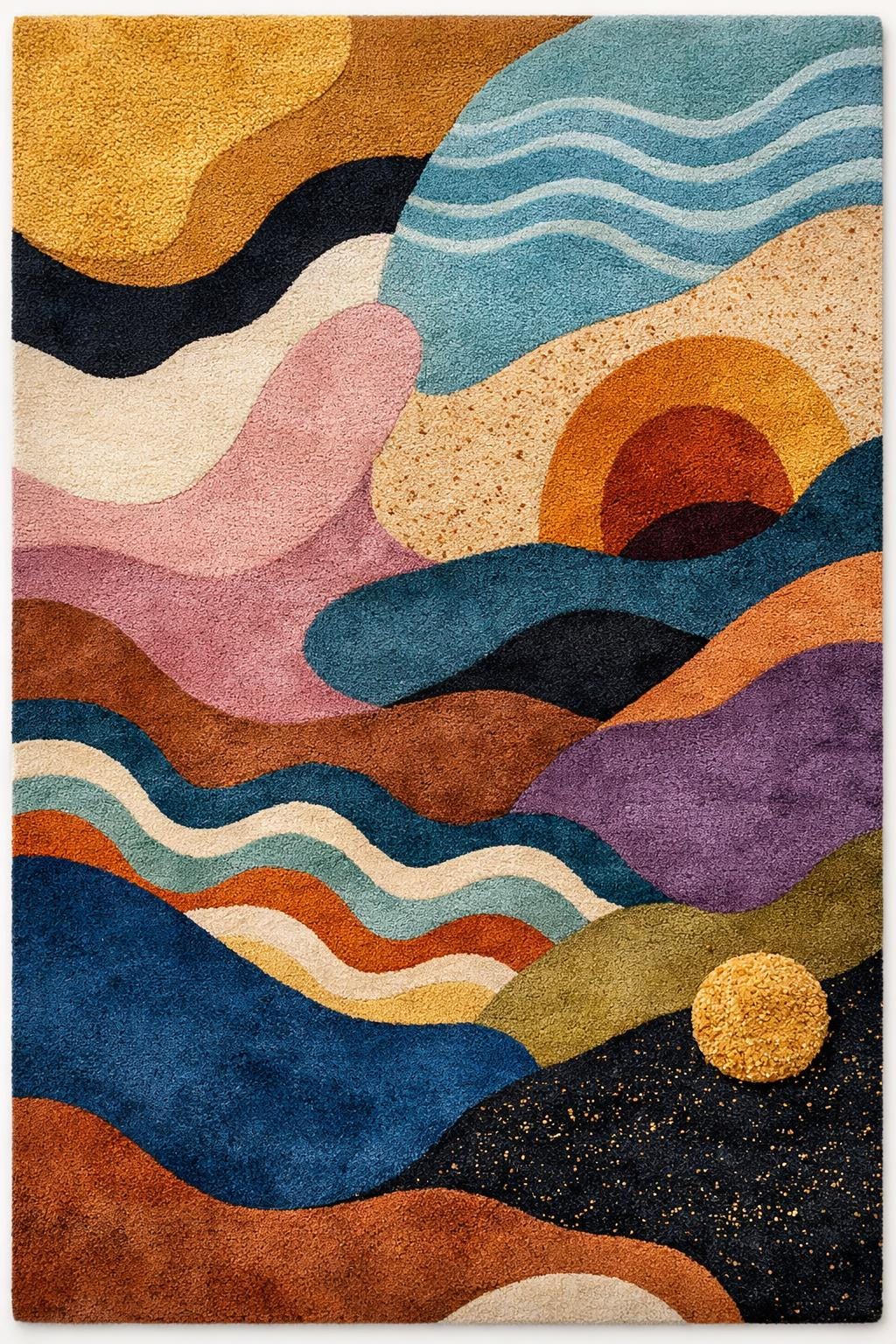 Luxury Hand Tufted Wool Abstract Rug | Modern Colorful Area Rug for Living Room & Bedroom | Unique Designer Carpet | Handmade in India
