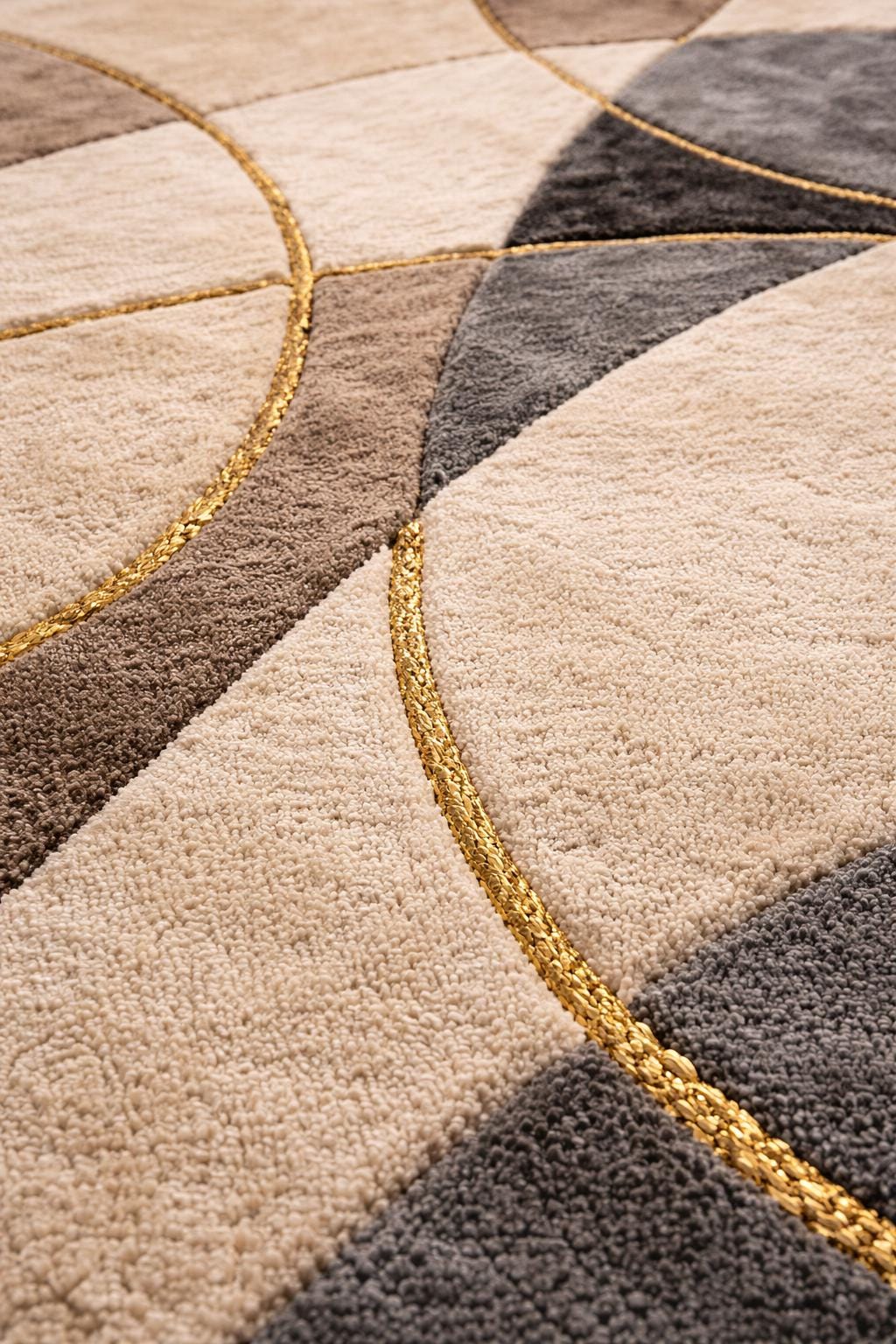 Luxury Hand Tufted Wool Rug | Abstract Neutral Beige Grey Carpet | Modern Cut Pile Area Rug | Handmade Designer Rug | Living Room Bedroom