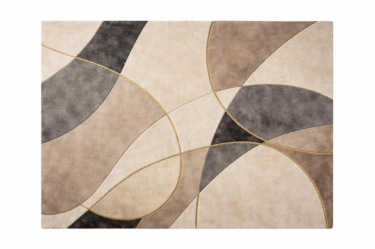 Luxury Hand Tufted Wool Rug | Abstract Neutral Beige Grey Carpet | Modern Cut Pile Area Rug | Handmade Designer Rug | Living Room Bedroom