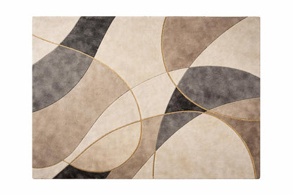 Luxury Hand Tufted Wool Rug | Abstract Neutral Beige Grey Carpet | Modern Cut Pile Area Rug | Handmade Designer Rug | Living Room Bedroom