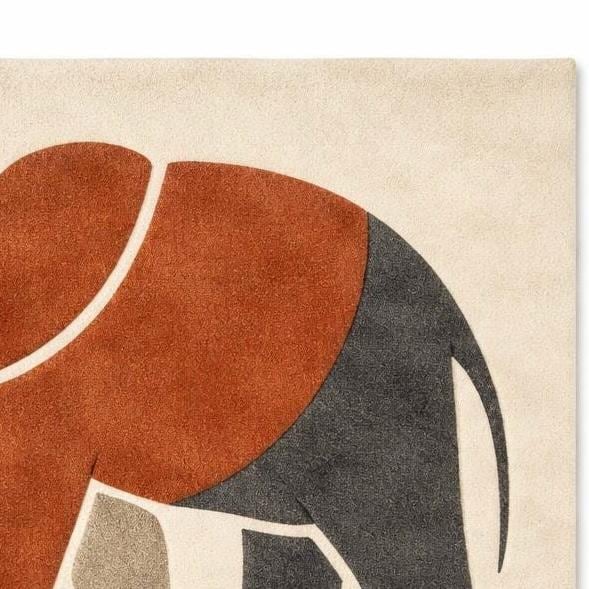 Hand Tufted Wool Rug | Modern Minimalist Area Rug | Neutral Terracotta Beige Carpet |  Luxury Artisan Rug | living room rug | elephant rug