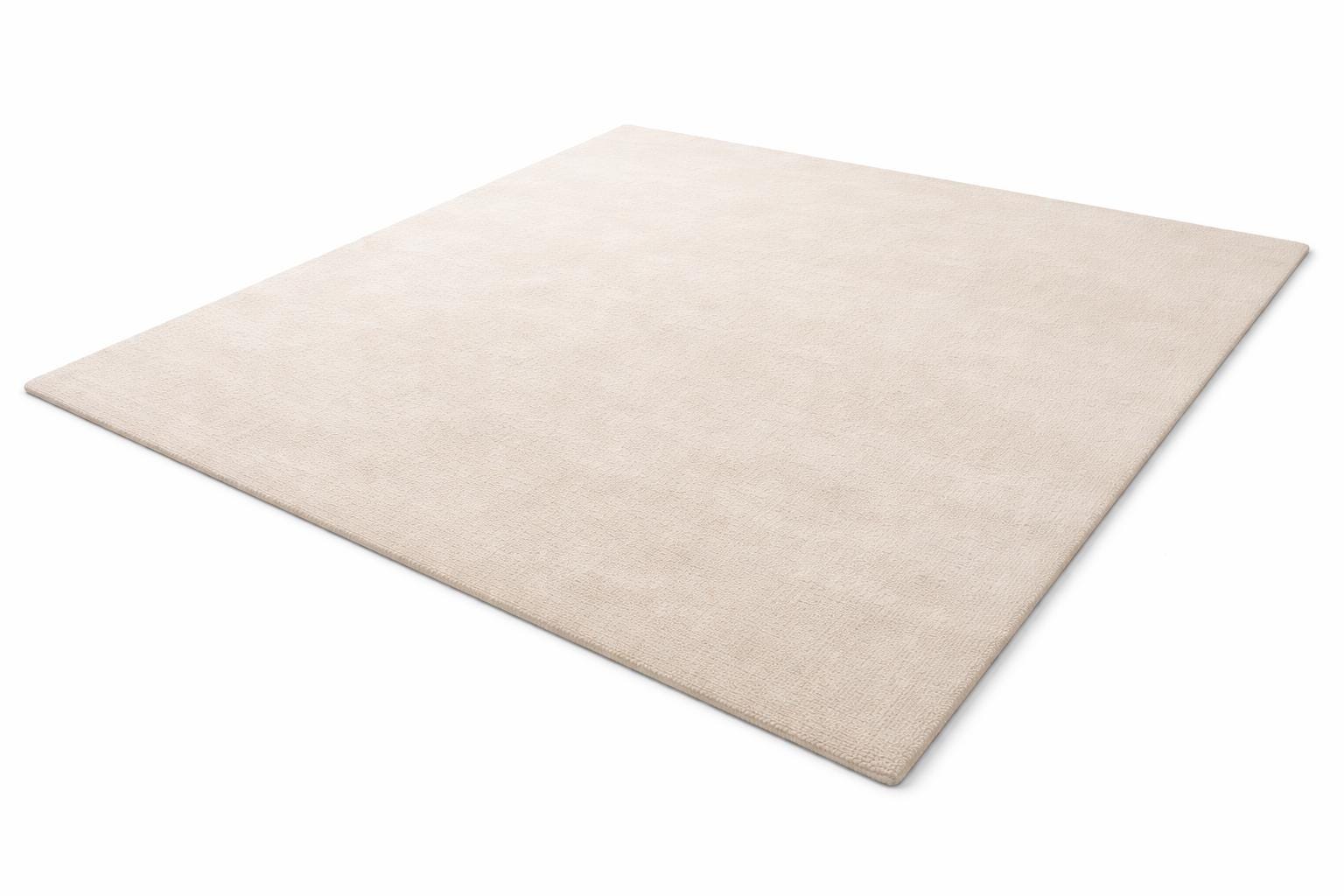 Hand Tufted Wool Rug | Solid Ivory Beige Area Rug | Custom Size Minimalist Rug | Luxury Soft Bedroom Rug | Handmade Modern Carpet |8x10 9x12