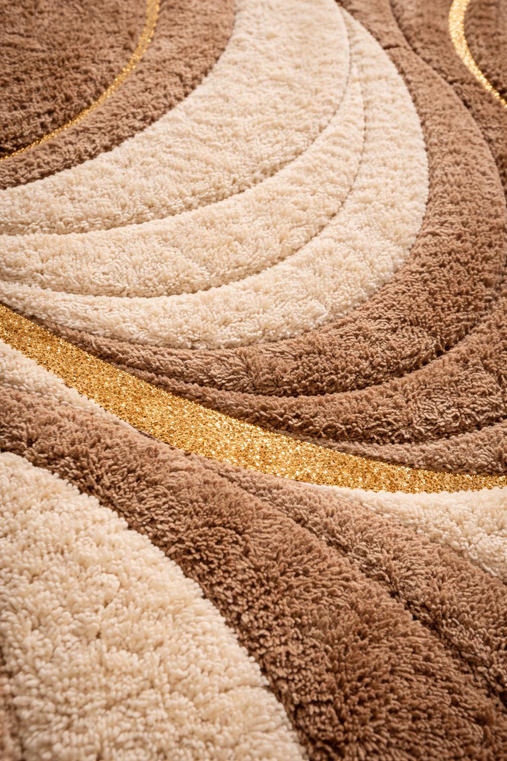 Luxury Hand Tufted Wool Rug | Neutral Abstract Rug | Ivory Brown Modern Area Rug | Contemporary Living Room Rug | Plush Wool Carpet rug 9x12
