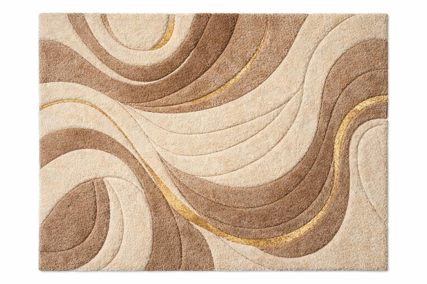 Luxury Hand Tufted Wool Rug | Neutral Abstract Rug | Ivory Brown Modern Area Rug | Contemporary Living Room Rug | Plush Wool Carpet rug 9x12