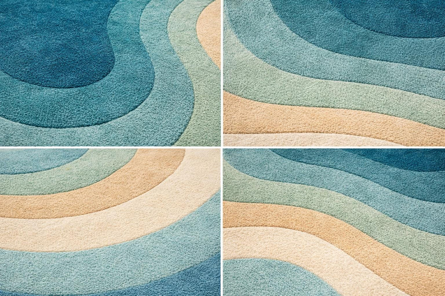 Hand Tufted Wool Rug | Abstract Blue Area Rug | Luxury Modern Irregular Rug | Teal Contemporary Designer Rug | Unique Handmade Rug