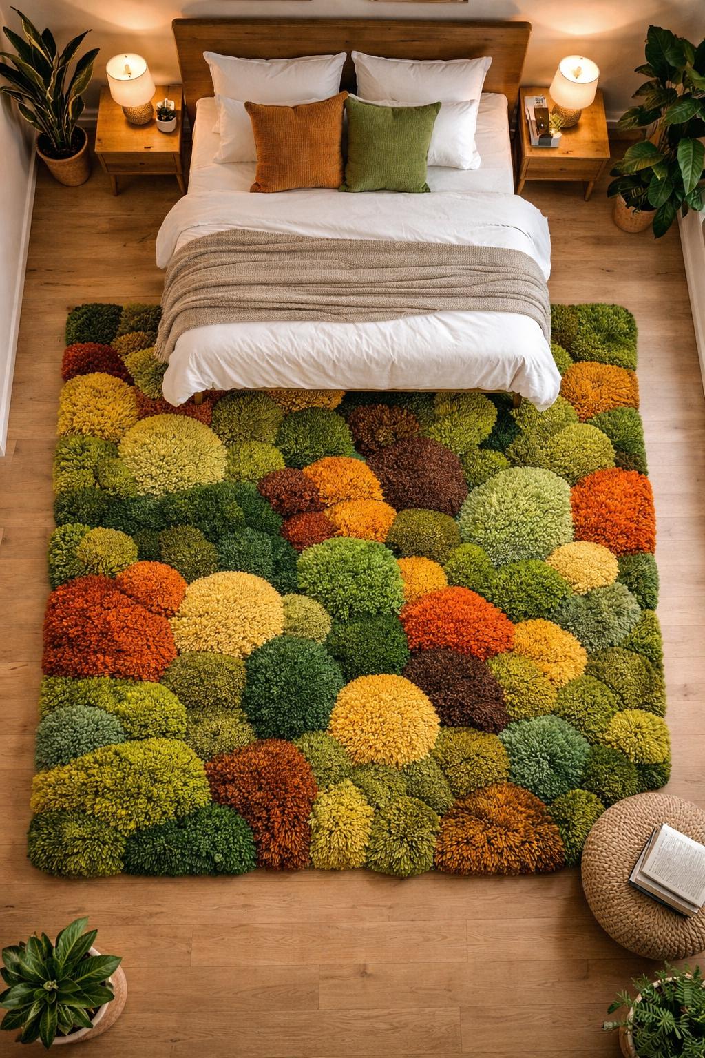Hand Tufted Moss Rug | 3D Wool Rug | Green Abstract Rug | Luxury Handmade Area Rug | Organic Modern Rug | Thick Pile carpet | Custom Size