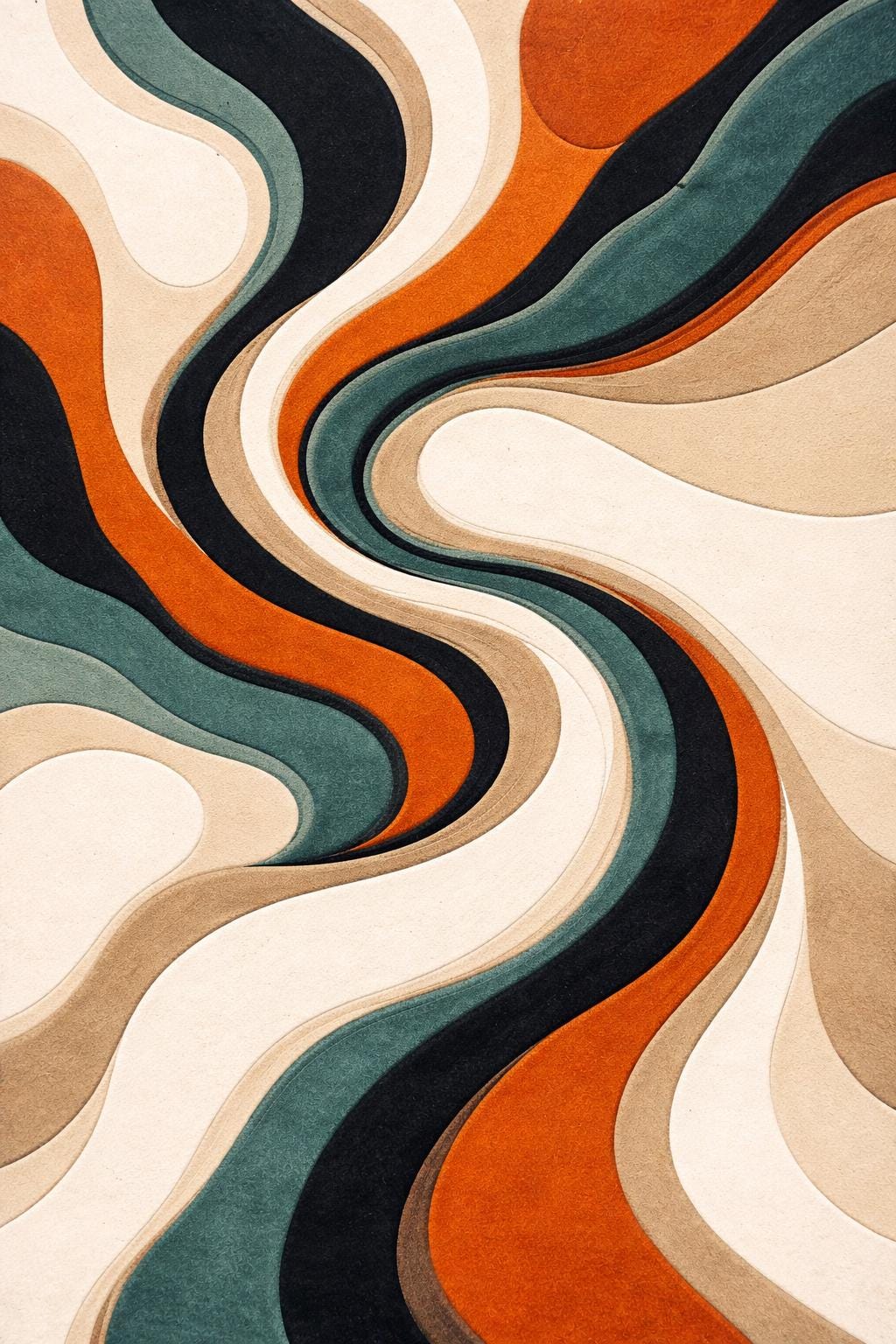 Luxury Abstract Area Rug | Hand Tufted Cut Pile Rug | Modern Teal Rust Gold Living Room Carpet | Contemporary Designer Rug UK US Home Decor