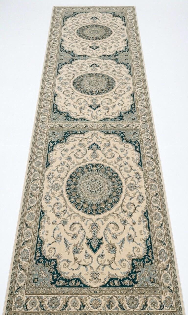 Luxury Hand Tufted Wool Rug | Classic European Medallion Rug | Ivory Green Floral Area Rug | Traditional Bedroom Living Room Carpet | 15x20