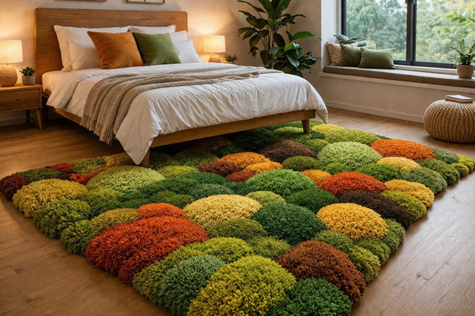 Hand Tufted Moss Rug | 3D Wool Rug | Green Abstract Rug | Luxury Handmade Area Rug | Organic Modern Rug | Thick Pile carpet | Custom Size