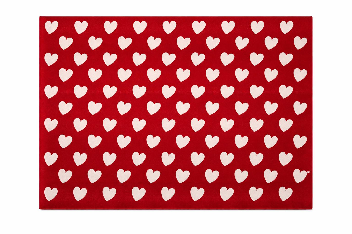 Hand Tufted Wool Rug Red with White Hearts |Custom Size Area Rug | Soft Plush Carpet | Handmade Modern Rug | luxury rug