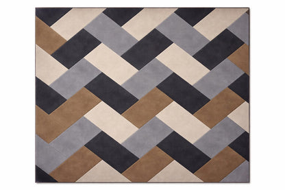 Hand Tufted Wool Rug | Modern Neutral Area Rug | Beige Grey Black Carpet | Luxury Abstract Rug | Custom Size Living Room rug  9x12