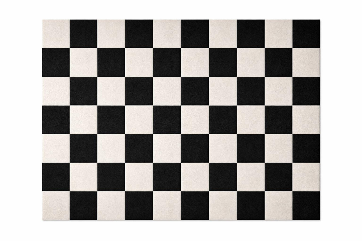 Hand Tufted Wool Checkered Rug | Modern Minimalist Black White Area Rug