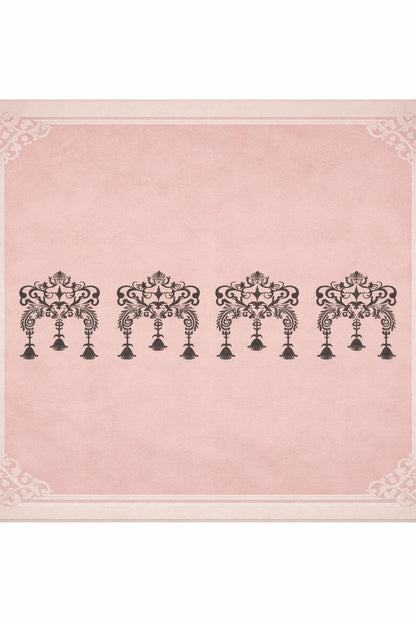 Blush Pink Hand Tufted Wool Rug | Damask Motif Area Carpet | Custom Size Floor Runner