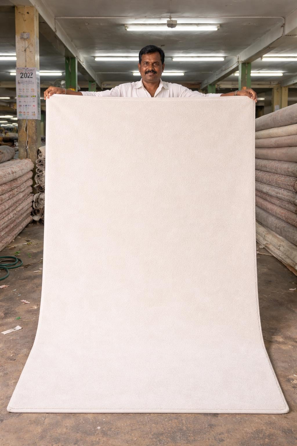 Luxury Hand Tufted Wool Rug | Solid Ivory Rug | Minimalist Modern Carpet | Custom Size Area Rug | Plush Soft Bedroom Living Room Rug