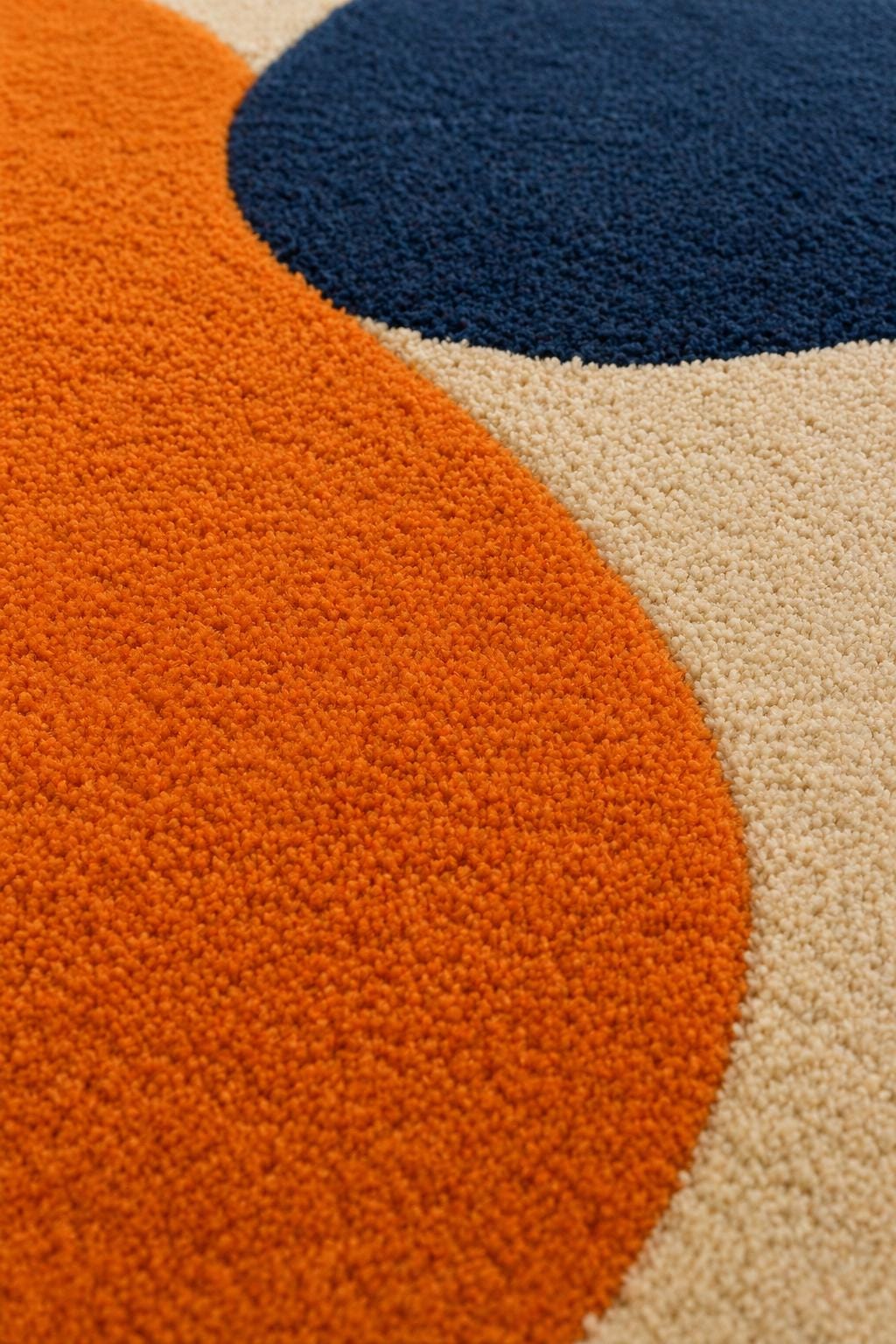 Hand Tufted Wool Abstract Rug | Orange Blue Beige Modern Area Rug | Luxury Thick Pile Carpet | Contemporary Designer Rug | Living Room 9x12