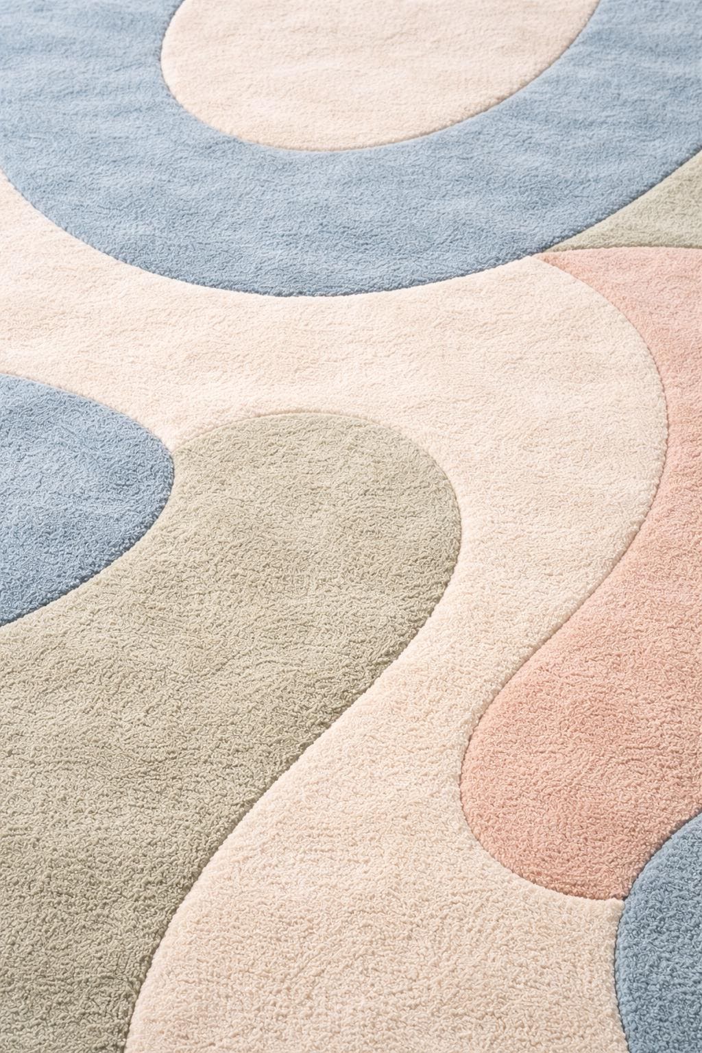Hand Tufted Wool Abstract Rug | Modern Pastel Rug | Beige Blue Green Area Rug | Luxury Bedroom Rug | Soft Plush Carpet Contemporary Home rug