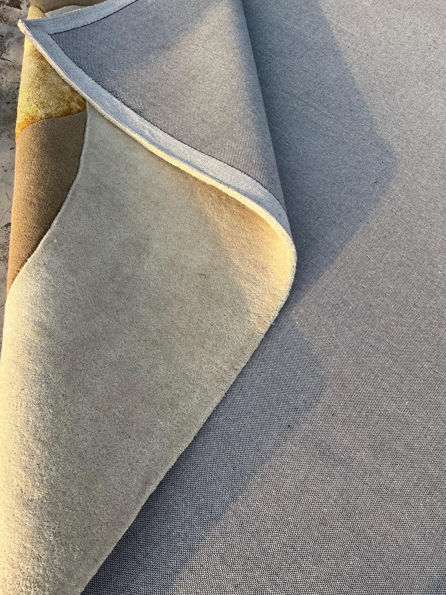 Luxury Abstract Hand Tufted Wool Rug |Modern Beige Gold Blue Area Rug| Contemporary Handmade Carpet | Designer Living Room Rug | 9x12 8x10
