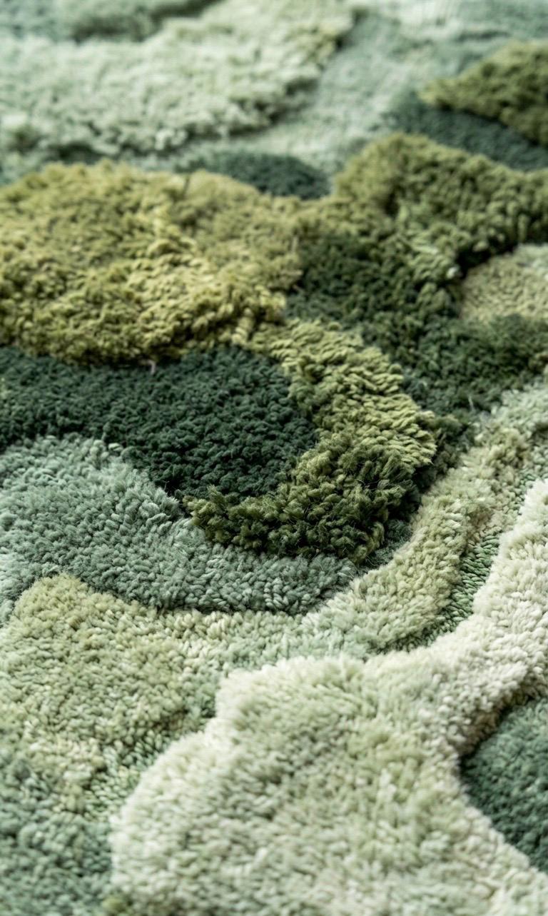 Handmade Moss Rug | Organic Shag Area Rug | Forest Floor Mat