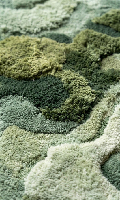 Handmade Moss Rug | Organic Shag Area Rug | Forest Floor Mat