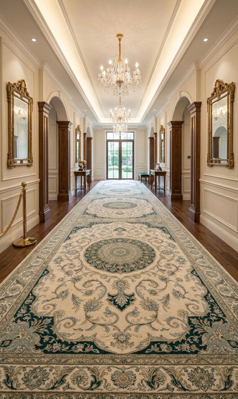 Luxury Hand Tufted Wool Rug | Classic European Medallion Rug | Ivory Green Floral Area Rug | Traditional Bedroom Living Room Carpet | 15x20