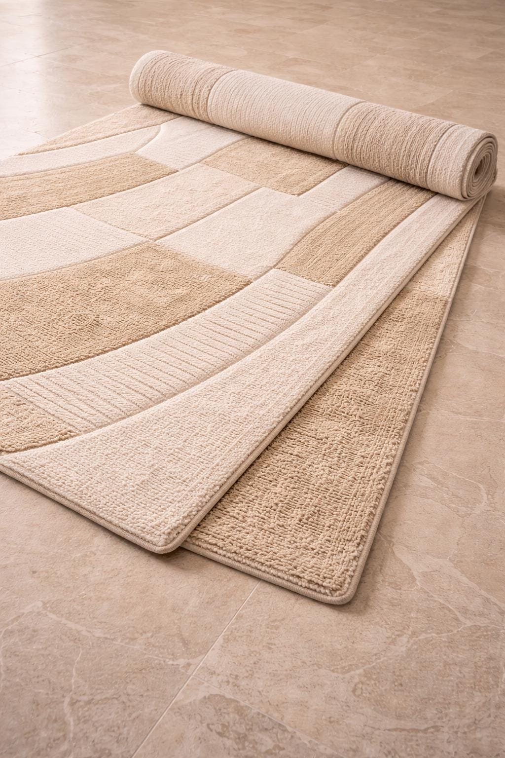 Hand Tufted Wool Rug | Neutral Abstract Rug | Beige Modern Area Rug | Minimalist Carpet |Custom Size Living Room Rug | 6x7 7x10 8x10 9x12