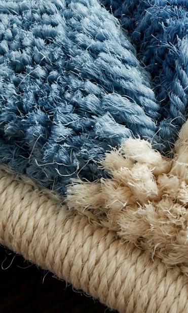 Hand Tufted Wool Rug Blue Cream Abstract | Modern Wavy Area Rug | Luxury Bedroom Living Room Carpet | Scandinavian Mid Century Floor Rug