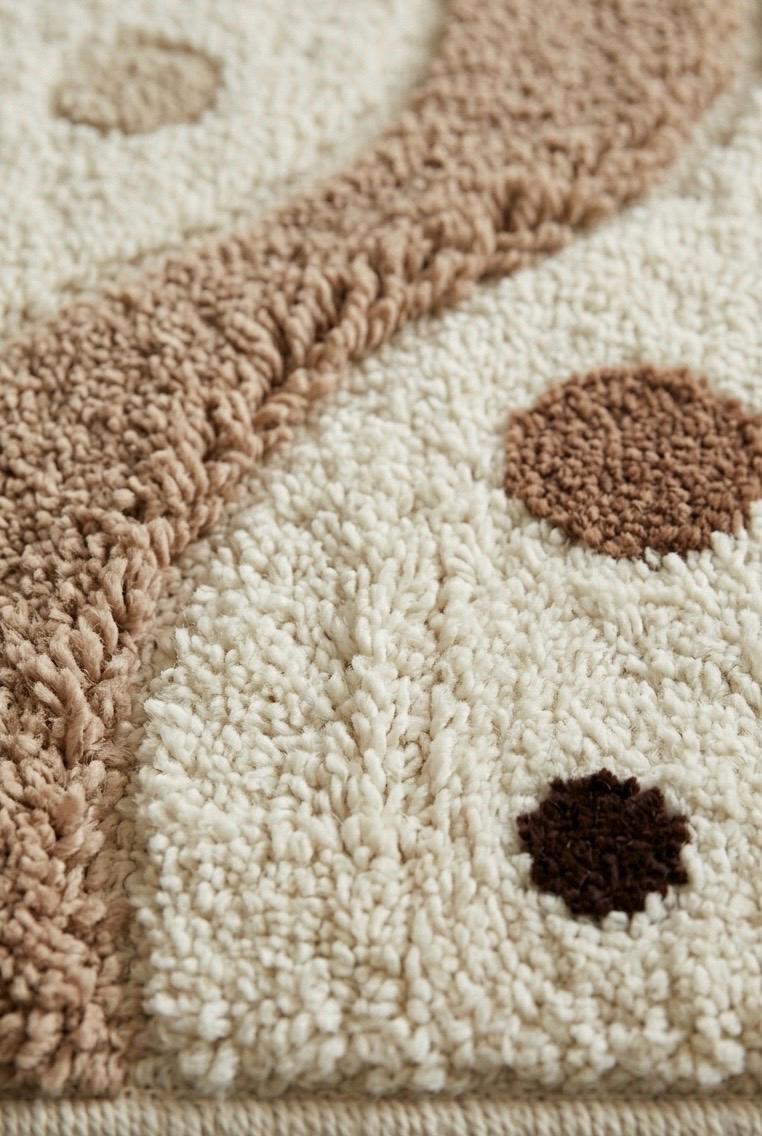 Modern Neutral Tufted Wool Rug | Abstract Wave Rug | Beige Cream Area Rug |Scandinavian Minimalist Rug | Luxury Bedroom Living Room Decor