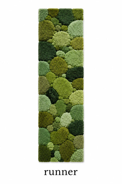 Hand Tufted Wool Moss Rug | Organic Pebble Shapes, Biophilic Japandi Carpet