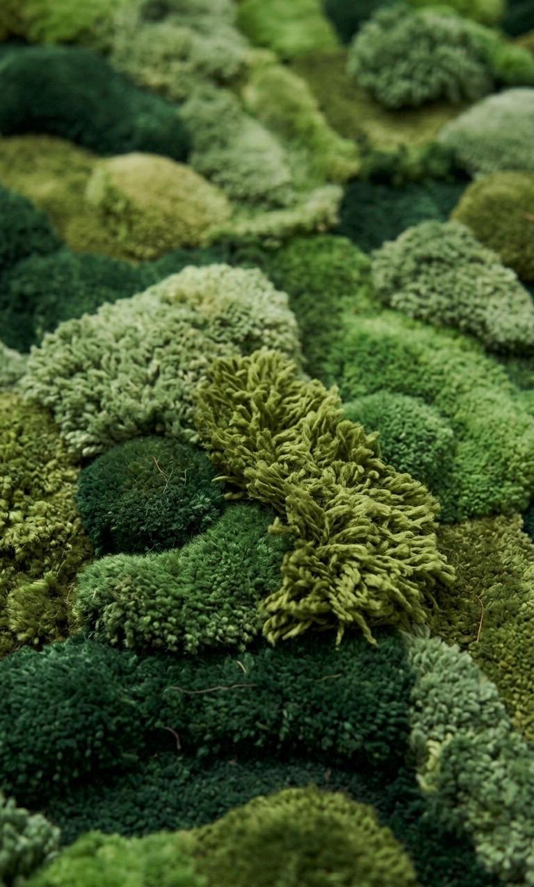 Hand Tufted Moss Rug | Organic Wool Area Rug | 3D Textured Green Rug | Irregular Shape Rug | Nature Inspired Plush Carpet Luxury Modern Rug