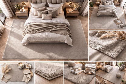 Luxury Beige Area Rug | Hand Tufted Wool Rug | Neutral Minimalist Carpet | Soft Bedroom Rug | Modern Living Room Rug | 9x12 8x10 5x8 9x10