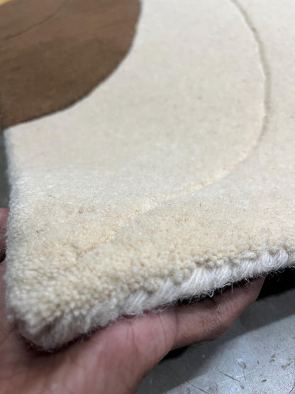 Luxury Hand Tufted Wool Rug | Neutral Abstract Rug | Ivory Brown Modern Area Rug | Contemporary Living Room Rug | Plush Wool Carpet rug 9x12