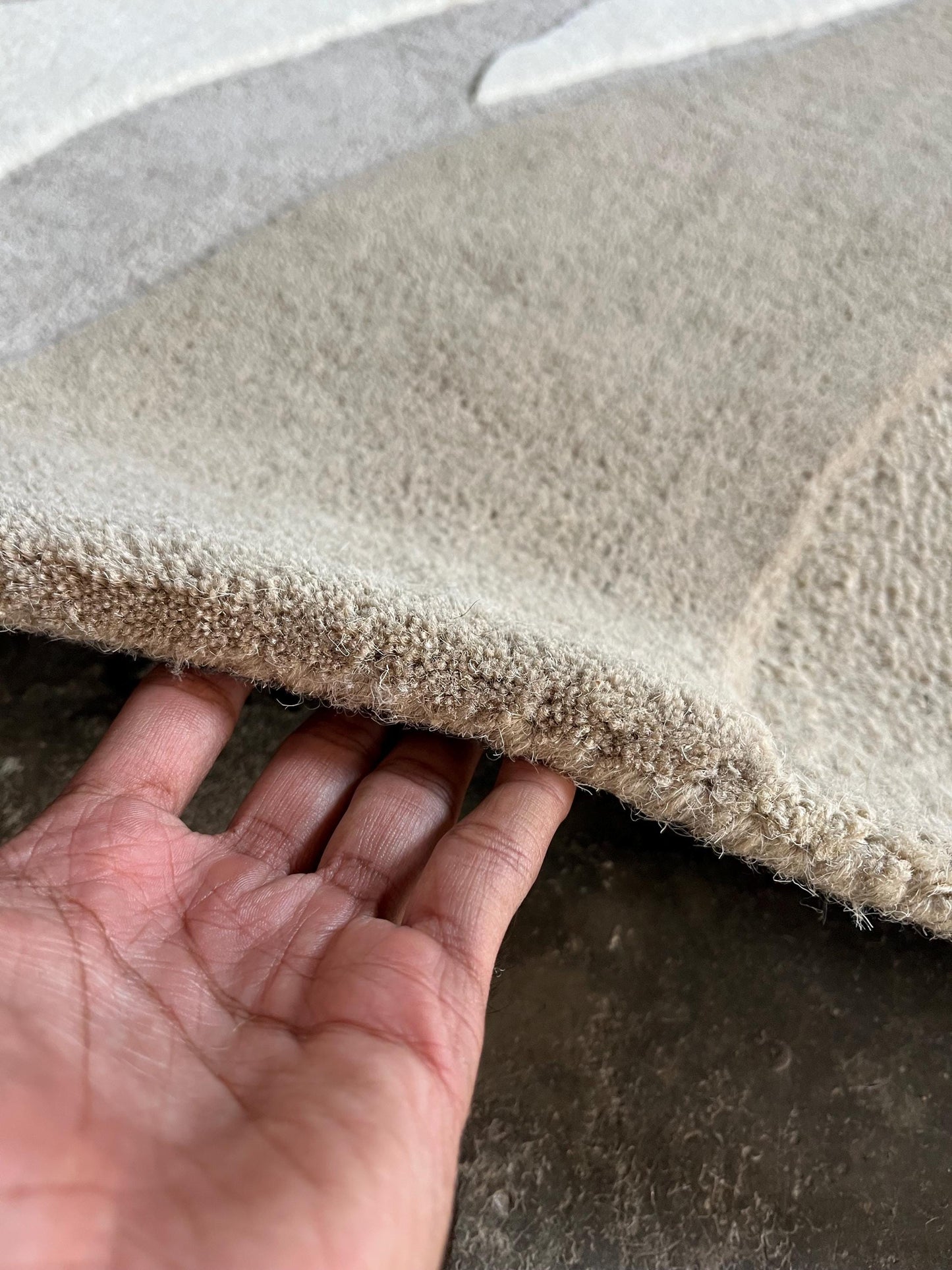 Luxury Hand Tufted Wool Rug | 3D High Low Sculpted Abstract Rug | Neutral Beige Ivory Modern Area Rug | Organic Wave Texture Carpet |