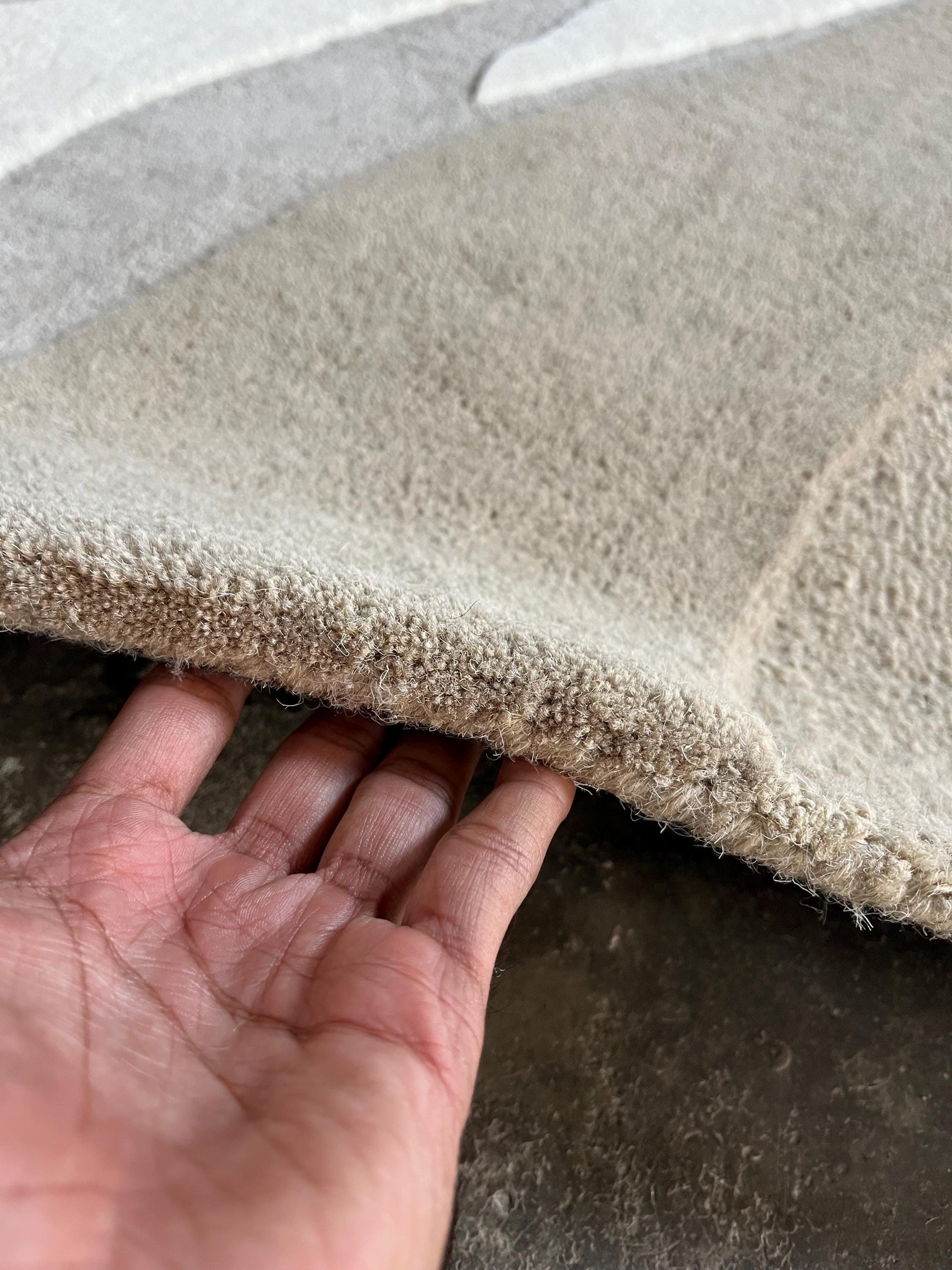 Luxury Hand Tufted Wool Rug | 3D High Low Sculpted Abstract Rug | Neutral Beige Ivory Modern Area Rug | Organic Wave Texture Carpet |