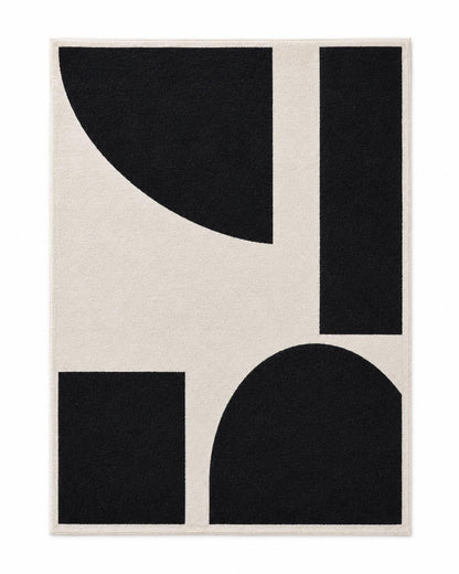 Black White Geometric Rug | Modern Area Rug | Hand Tufted Wool Rug | Scandinavian Nordic Rug | Living Room Bedroom Decor | custom size rug