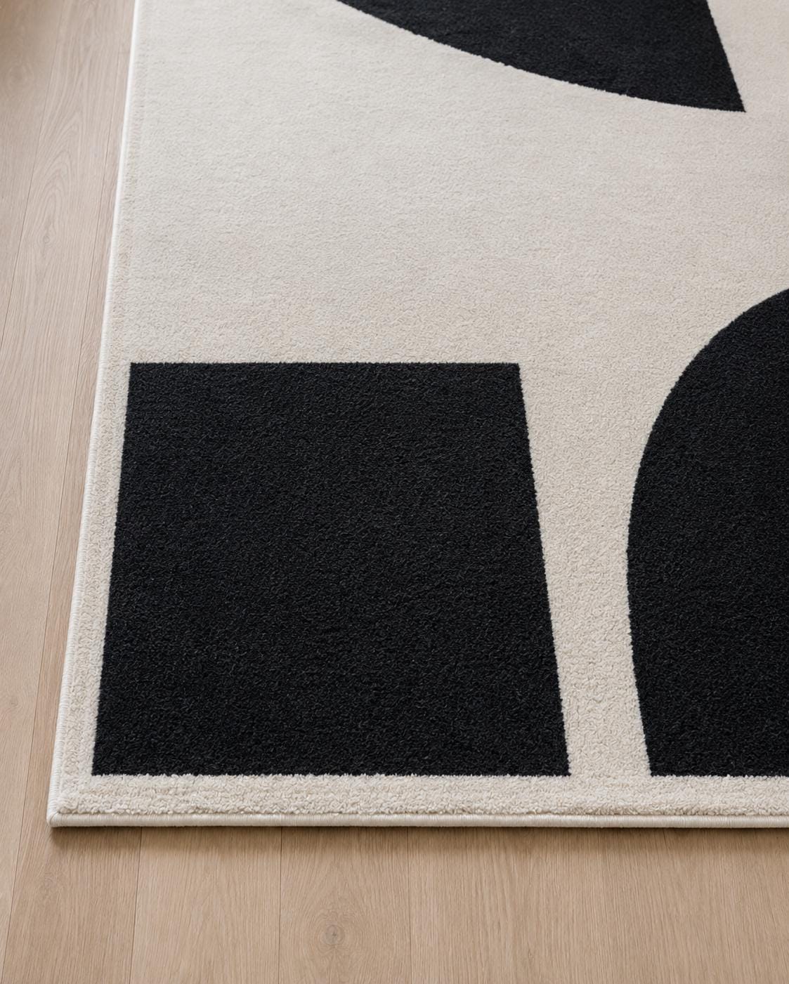 Black White Geometric Rug | Modern Area Rug | Hand Tufted Wool Rug | Scandinavian Nordic Rug | Living Room Bedroom Decor | custom size rug