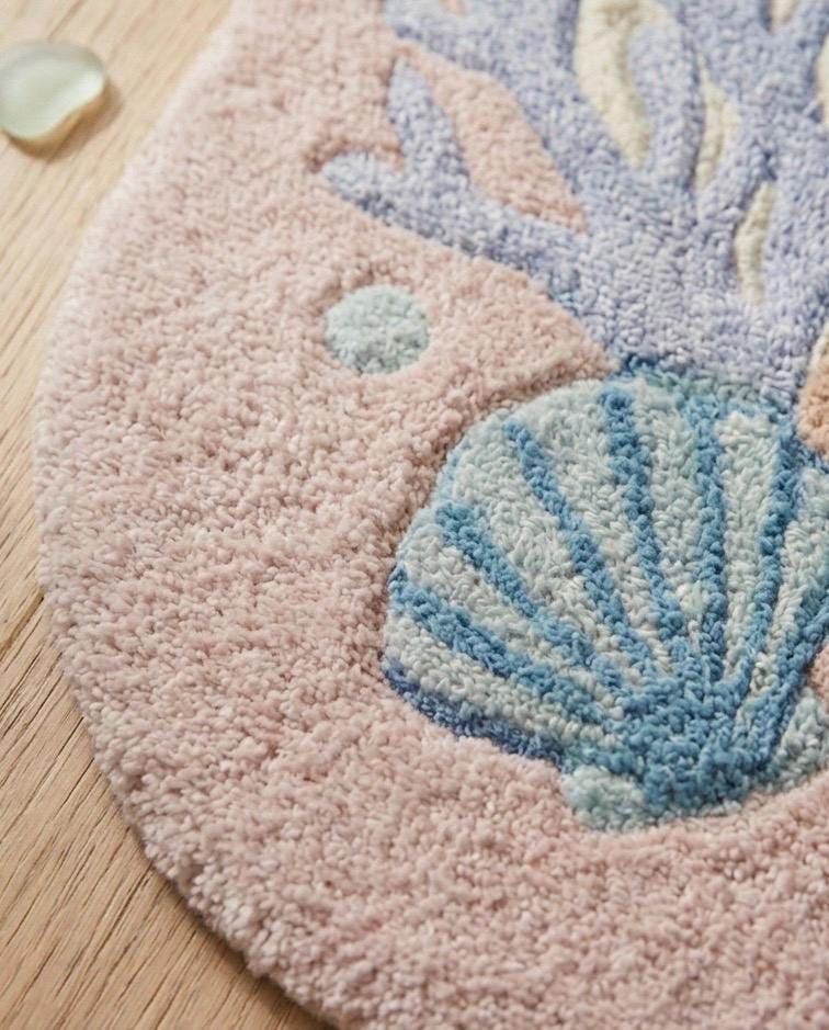 Hand Tufted Wool Abstract Rug | Modern Pastel Rug | Beige Blue Green Area Rug | Luxury Bedroom Rug | Soft Plush Carpet Contemporary Home rug