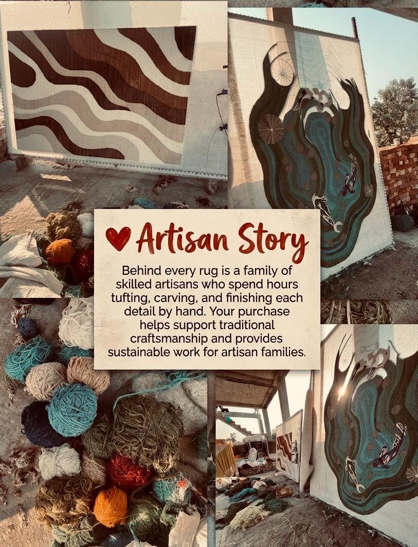 Hand Tufted Safari Nursery Rug | Premium New Zealand Wool Jungle Kids Room Carpet | 3D Textured Lion Playroom Mat | Custom Colours & Sizes